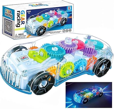 3D Baby Car Toy with 360 Degree Rotation, Gear Simulation Mechanical Car with Sound Music & Light Toys